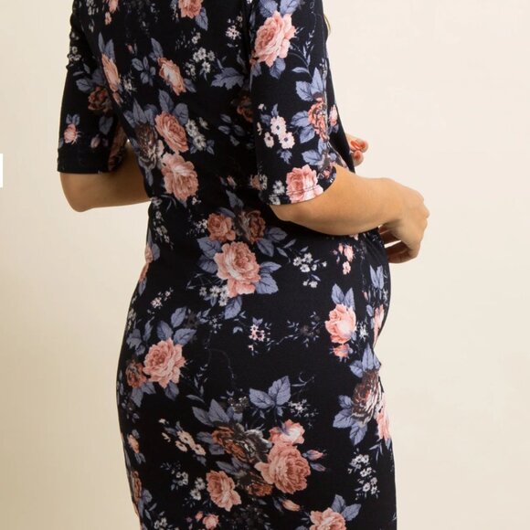 ✨✨✨ Host Pick ✨✨✨
PinkBlush Navy Floral Fitted Maternity Dress - Picture 9 of 9